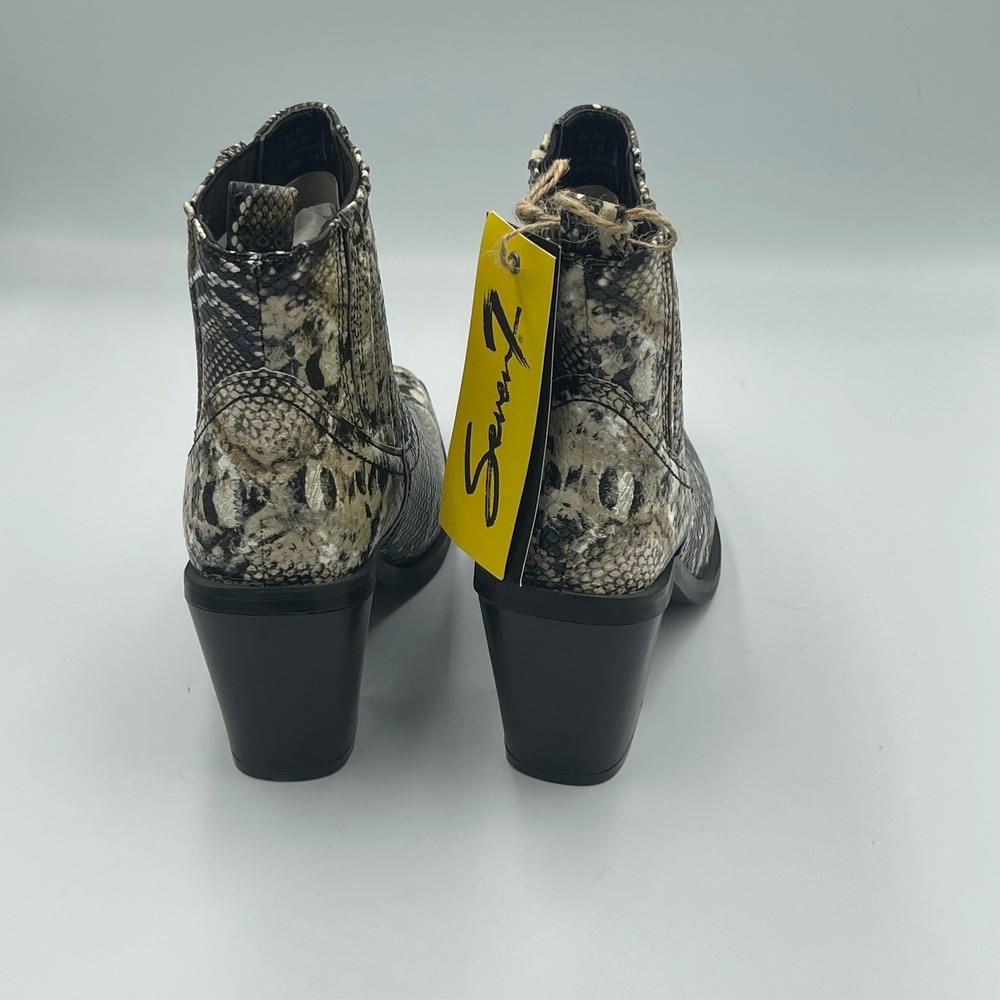 NWT Seven7 Eve Boot Snakeskin Print Ankle Boots Block Heel Size 6.5 festival - Picture 10 of 13